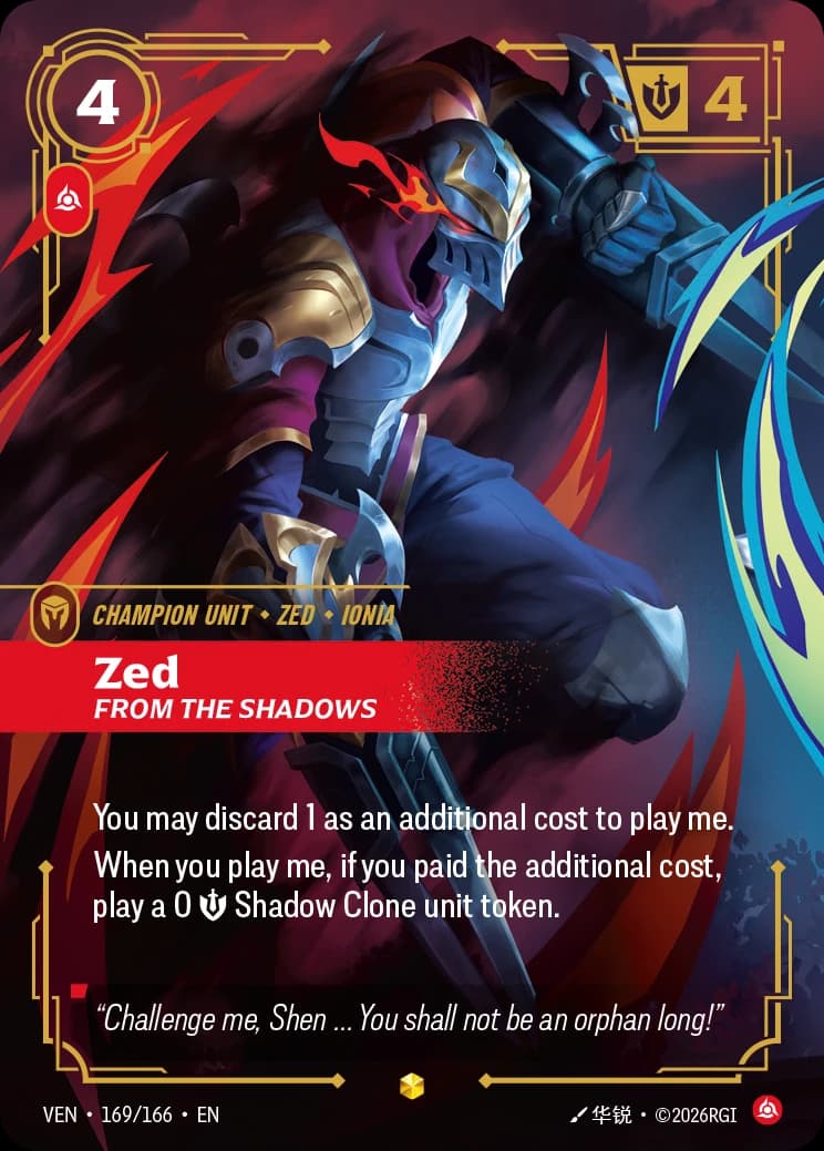 Zed, From the Shadows